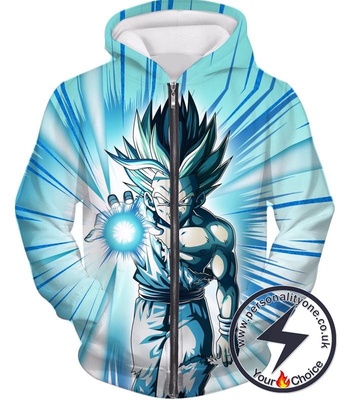 Dragon Ball Z Zip Up Hoodie - Super Saiyan 2 SSJ2 Gohan Kamehameha